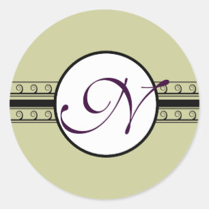 Sticker Rond Monogramme Mariage Invitations & Cadeaux
