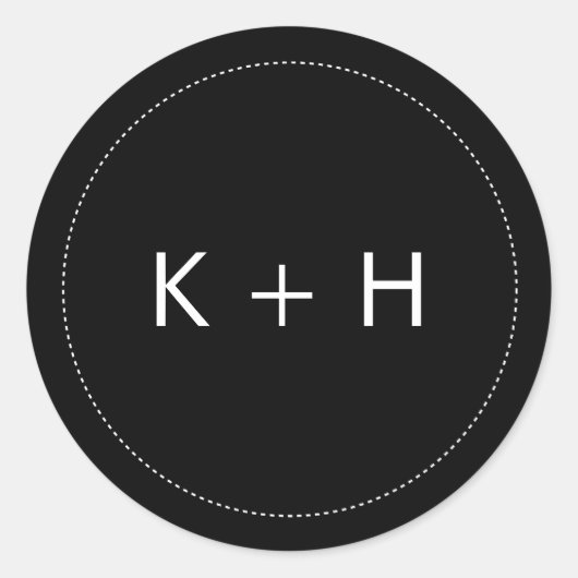 Sticker Rond Monogramme Mariage minimaliste (Devant)