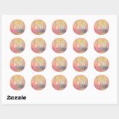 Sticker Rond Monogramme Mariage moderne Bokeh Lights (Feuille)