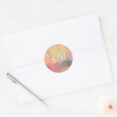 Sticker Rond Monogramme Mariage moderne Bokeh Lights (Enveloppe)
