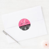 Sticker Rond Monogramme mariage Noms initiaux Sceau de Damas ro (Enveloppe)