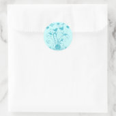Sticker Rond Monogramme Mariage Oiseaux changer de couleurs (Sac)