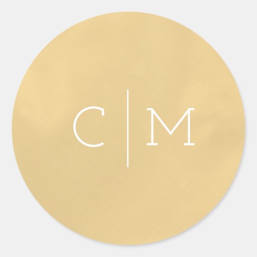 Sticker rond Monogramme Mariage or (Devant)