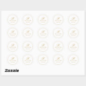 Sticker Rond Monogramme Mariage or classique simple (Feuille)