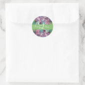 Sticker Rond Monogramme Mariage papillon - Enveloppe initiale - (Sac)