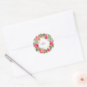Sticker Rond Monogramme Mariage rose (Enveloppe)