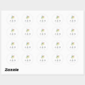 Sticker Rond Monogramme Mariage rustique et dynamique (Feuille)