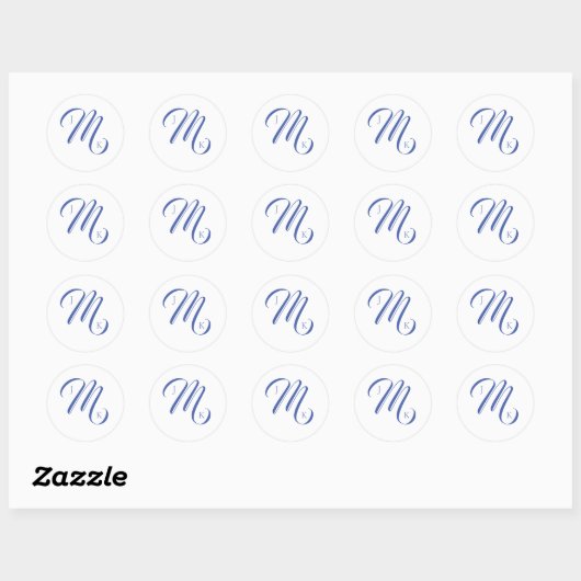 Sticker Rond Monogramme Mariage simple (Feuille)
