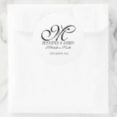 Sticker Rond Monogramme mariage simple n'importe quel autocolla (Sac)