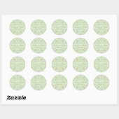 Sticker Rond Monogramme Mariage vintage vert antique (Feuille)