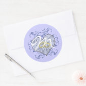 Sticker Rond Monogramme Mariage Vow Heart (Enveloppe)