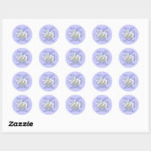 Sticker Rond Monogramme Mariage Vow Heart (Feuille)