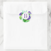 Sticker Rond Monogramme Matin Gloire Fleurs violettes (Sac)