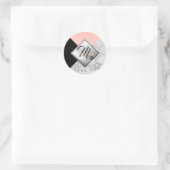 Sticker Rond Monogramme Merci dans la conception abstraite (Sac)