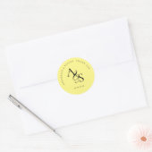 Sticker Rond Monogramme, Merci Mariage (Enveloppe)