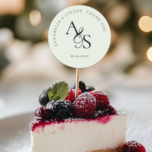 Sticker Rond Monogramme, Merci Mariage