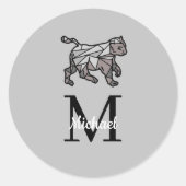 Sticker Rond Monogramme mignon Graphiques personnalisées Noir C (Devant)