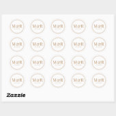 Sticker Rond Monogramme minimaliste Date Mariage Enveloppe Scea (Feuille)