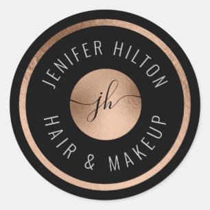 Sticker Rond Monogramme minimaliste en or rose