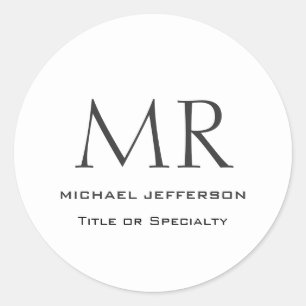 Sticker Rond Monogramme minimaliste uni moderne tendance
