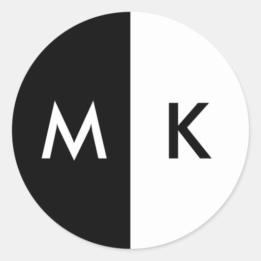 Sticker Rond Monogramme moderne (Devant)