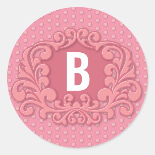 Sticker Rond Monogramme Moderne Design Créez votre propre (Devant)
