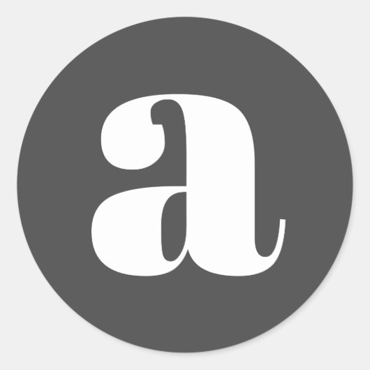 Sticker Rond Monogramme Moderne Lettre Initiale Classique Noir (Devant)