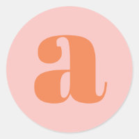 Monogramme Moderne Lettre Initiale Rose Orange Pas