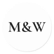 Monogramme Moderne Mariage Gras Noir & Blanc