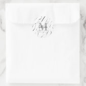 Sticker Rond Monogramme moderne noir blanc noir (Sac)
