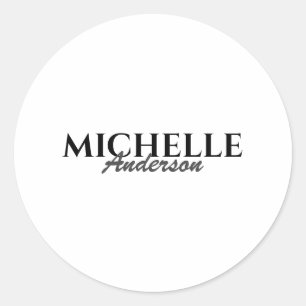 Sticker Rond Monogramme moderne simple