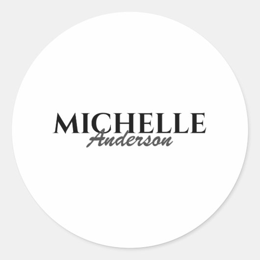 Sticker Rond Monogramme moderne simple (Devant)
