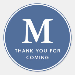 Sticker Rond Monogramme Moderne Simple Chic Merci d'être venu