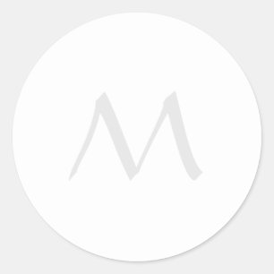 Sticker Rond Monogramme Moderne Simple Minimaliste Uni