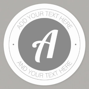 Sticker Rond Monogramme modifiable ou ajouter votre propre logo
