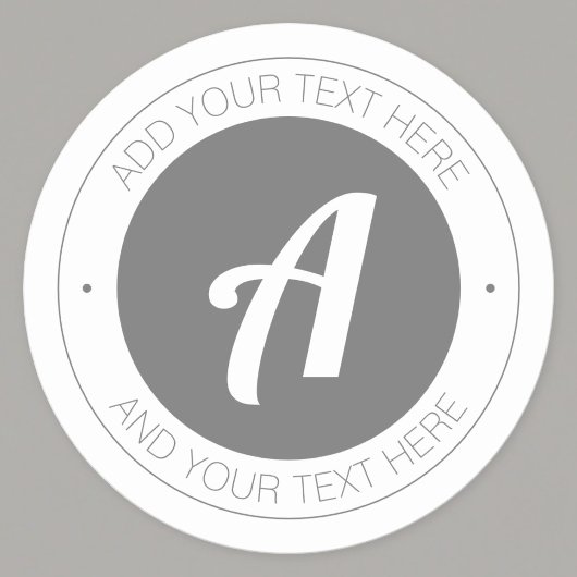 Sticker Rond Monogramme modifiable ou ajouter votre propre logo