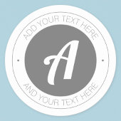 Sticker Rond Monogramme modifiable ou ajouter votre propre logo