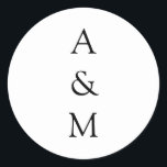 Sticker Rond Monogramme monogramme minimaliste Mariage noir bla<br><div class="desc">Monogramme Gras Minimaliste Tendance Chic Typographie Mariage Stickers Rond Classic en Noir et Blanc</div>