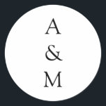 Sticker Rond Monogramme monogramme minimaliste Mariage noir bla<br><div class="desc">Monogramme Gras Minimaliste Tendance Chic Typographie Mariage Stickers Rond Classic en Noir et Blanc</div>