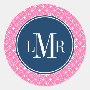 Sticker Rond Monogramme Motif des cercles de treillis