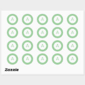Sticker Rond Monogramme Motif Quatrefoil (Feuille)