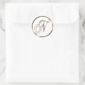 Sticker Rond Monogramme N Faux Bronze (Sac)