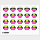 Sticker Rond Monogramme Neon Arches Tropical Palm Leaf Mariage (Feuille)