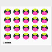 Sticker Rond Monogramme Neon Arches Tropical Palm Tree Mariage (Feuille)