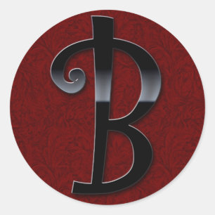 Sticker Rond Monogramme noir brillant - B