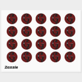 Sticker Rond Monogramme noir brillant - G (Feuille)