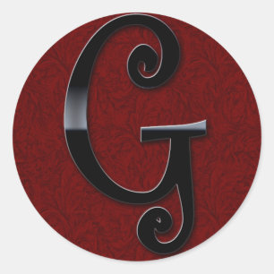 Sticker Rond Monogramme noir brillant - G