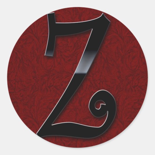 Sticker Rond Monogramme noir brillant - Z (Devant)