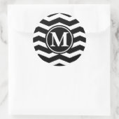 Sticker Rond Monogramme noir Chevron (Sac)