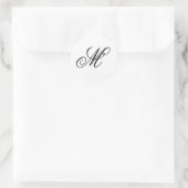 Sticker Rond Monogramme noir et blanc en calligraphie script fa (Sac)